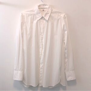 Uniqlo white cotton shirt, size M, back length 29”.